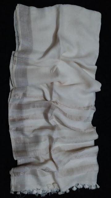 Plain White Linen Saree