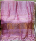Plain Pink Linen Saree