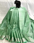 Pista Green Linen Tissue Saree