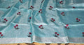 Blue tissue Linen Saree with Embroidery