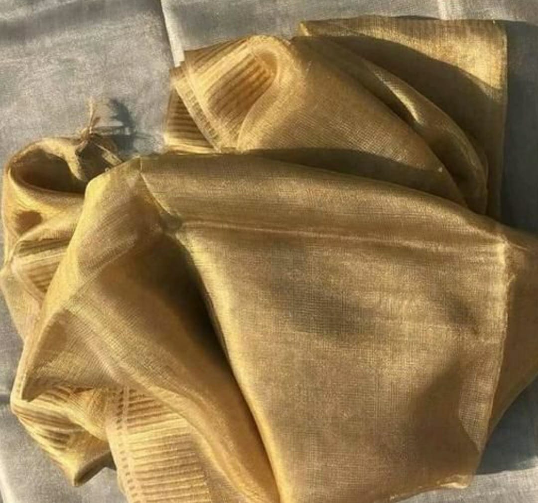 Full Gold Tissue Linen Saree