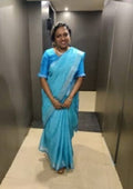Plain Blue Linen Saree