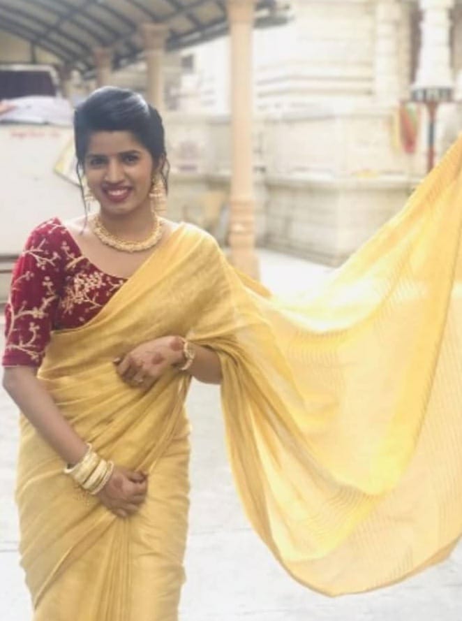 Full Gold Linen Tissue Saree